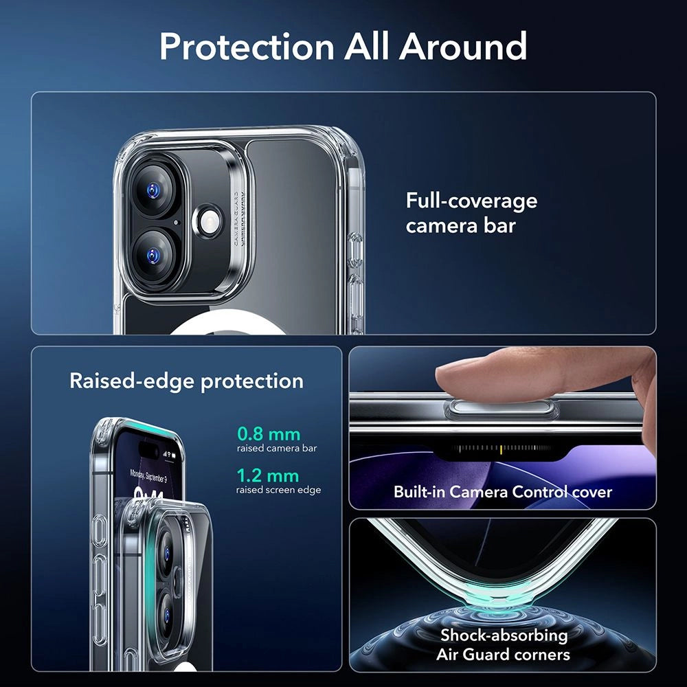 Coque MagSafe pour Apple iPhone 17, ESR, Classic Hybrid avec Protecteur d'Écran, Transparente