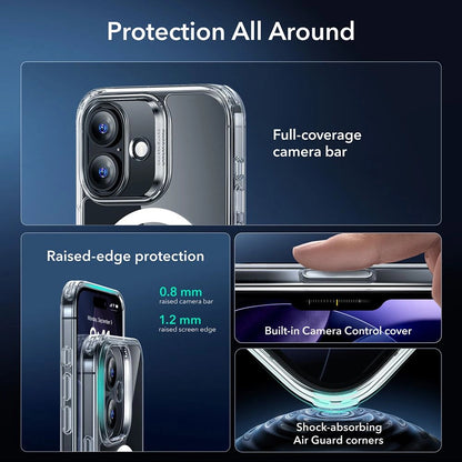 Coque MagSafe pour Apple iPhone 17, ESR, Classic Hybrid avec Protecteur d'Écran, Transparente