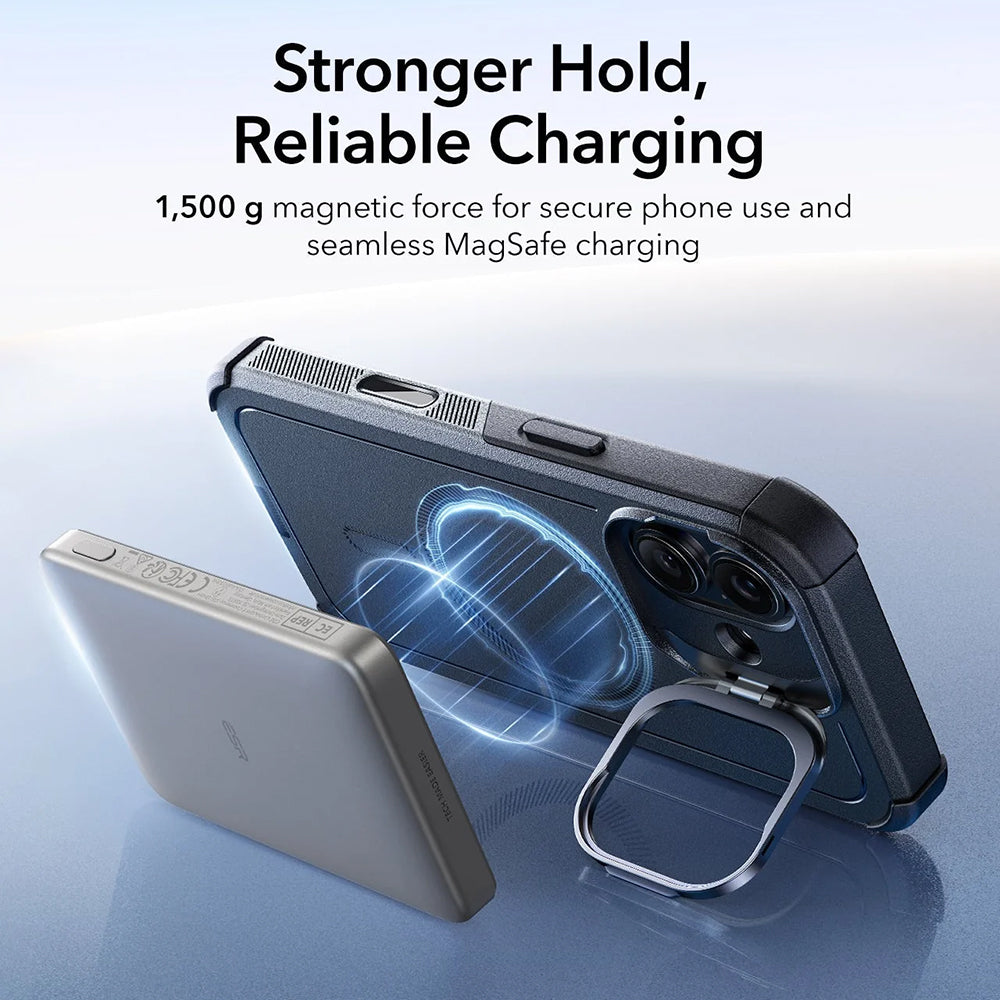 Coque MagSafe pour Apple iPhone 17, ESR, Cyber Armor Kickstand, Noire