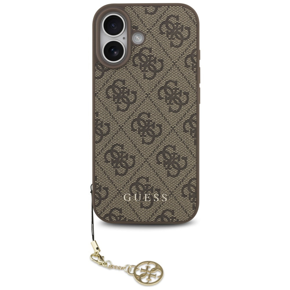 Étui MagSafe pour Apple iPhone 17, Guess, 4G Charm Cradle, Marron
