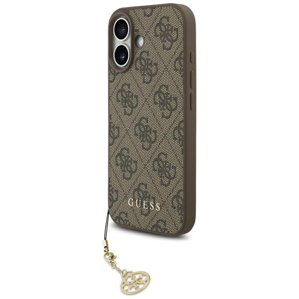 Étui MagSafe pour Apple iPhone 17, Guess, 4G Charm Cradle, Marron