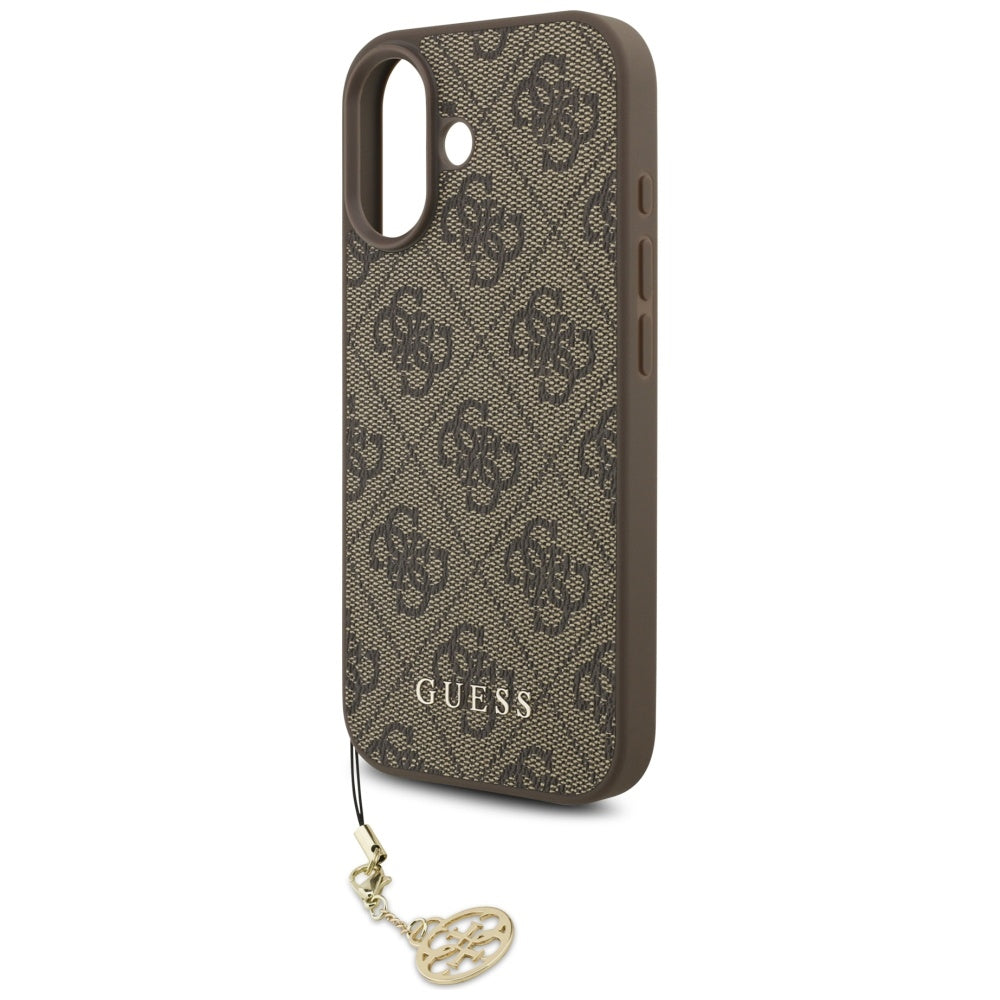 Étui MagSafe pour Apple iPhone 17, Guess, 4G Charm Cradle, Marron
