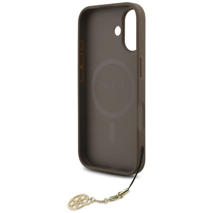 Étui MagSafe pour Apple iPhone 17, Guess, 4G Charm Cradle, Marron