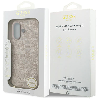 Housse MagSafe pour Apple iPhone 17, Guess, 4G Charm Cradle, Rose