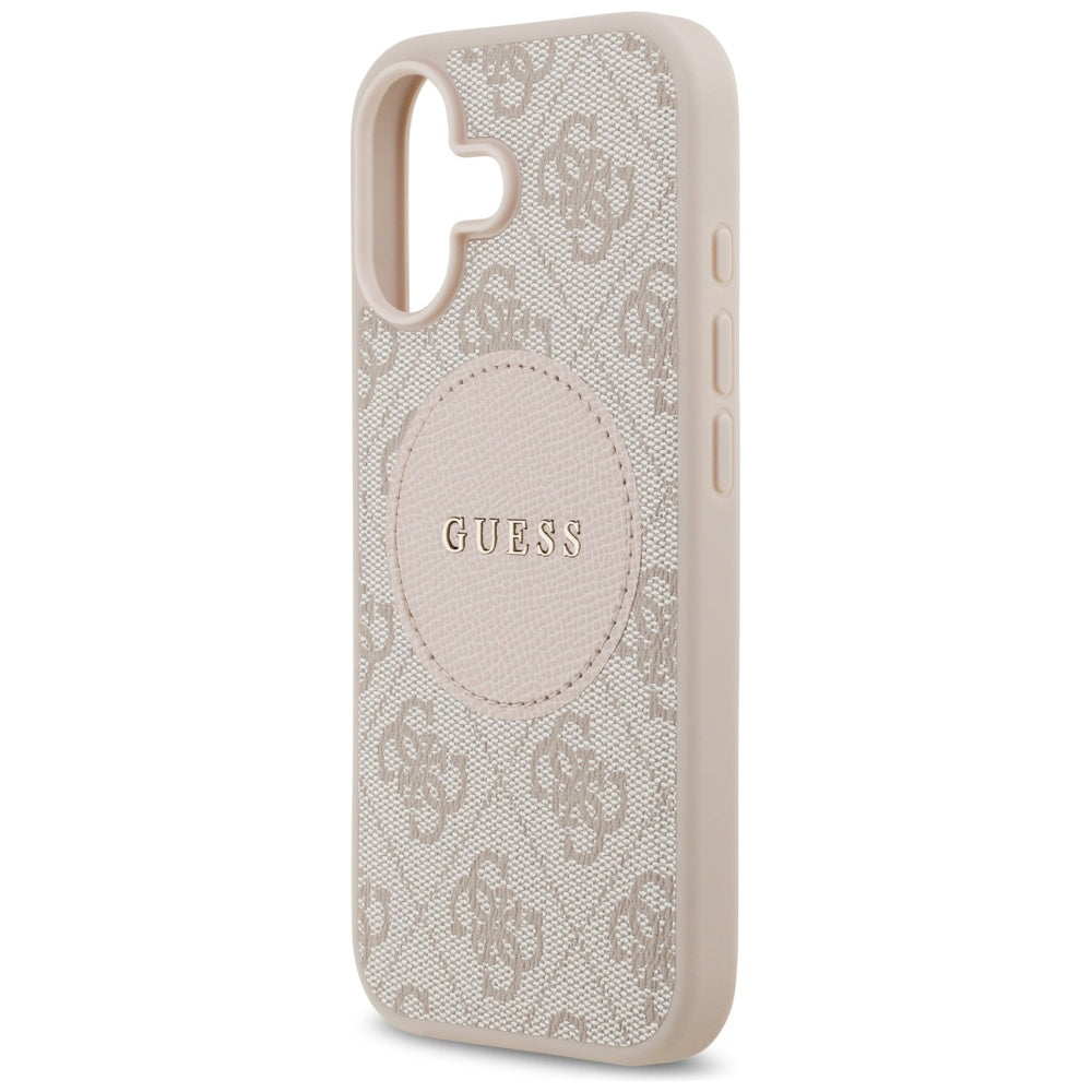 Étui MagSafe pour Apple iPhone 17, Guess, 4G Circle Classic Logo, Rose