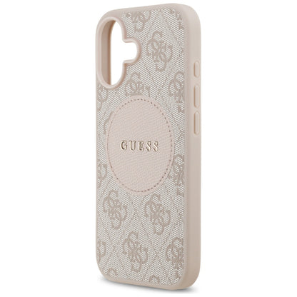 Étui MagSafe pour Apple iPhone 17, Guess, 4G Circle Classic Logo, Rose