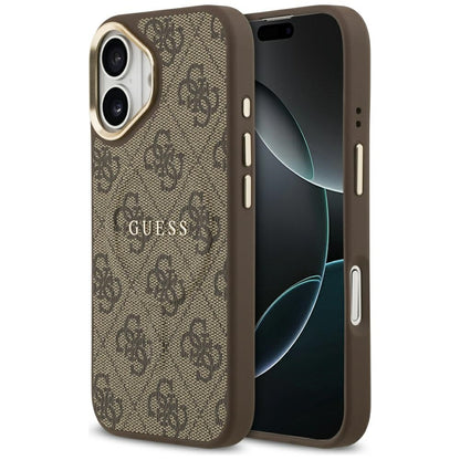 Housse MagSafe pour Apple iPhone 17, Guess, 4G Classic, Marron