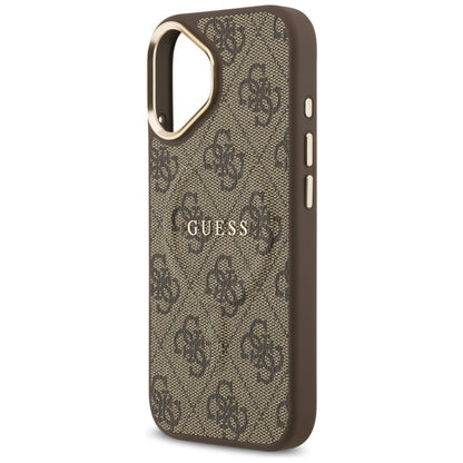 Housse MagSafe pour Apple iPhone 17, Guess, 4G Classic, Marron