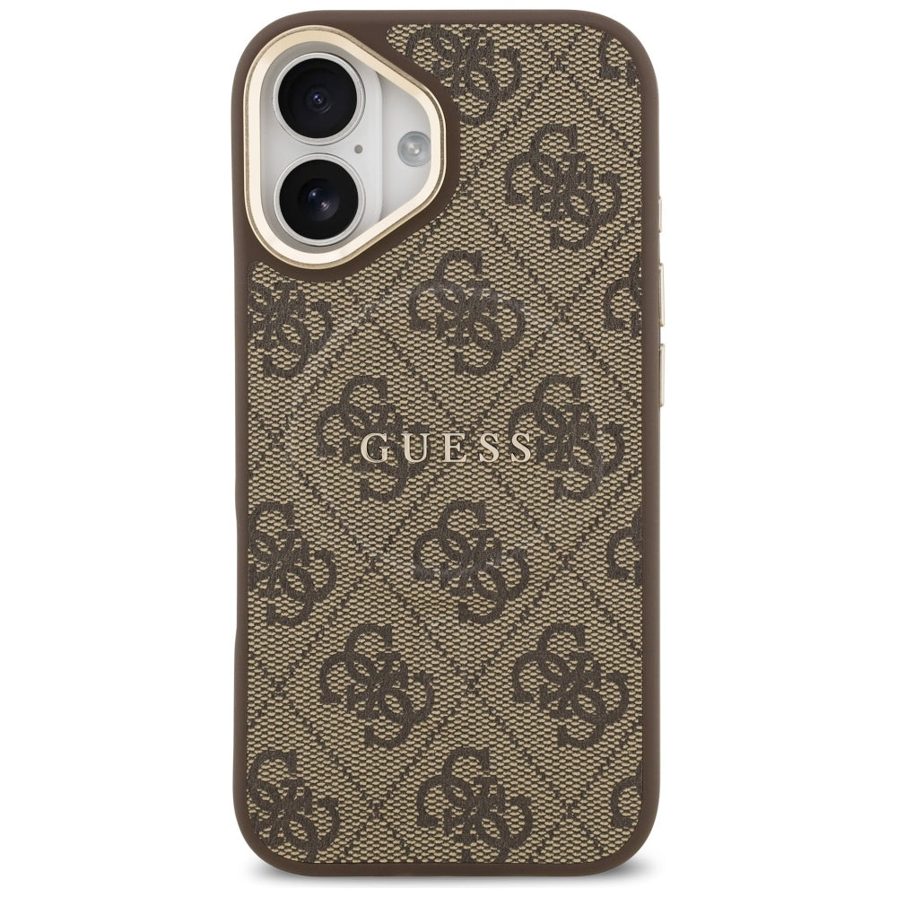 Housse MagSafe pour Apple iPhone 17, Guess, 4G Classic, Marron