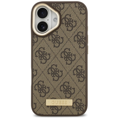 MagSafe Case for Apple iPhone 17, Guess, 4G Logo Plate, Brown