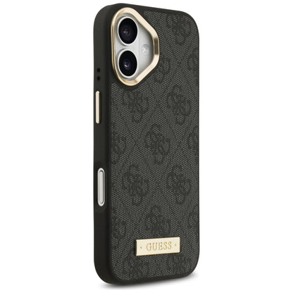 Coque MagSafe pour Apple iPhone 17, Guess, Plaque Logo 4G, Noire