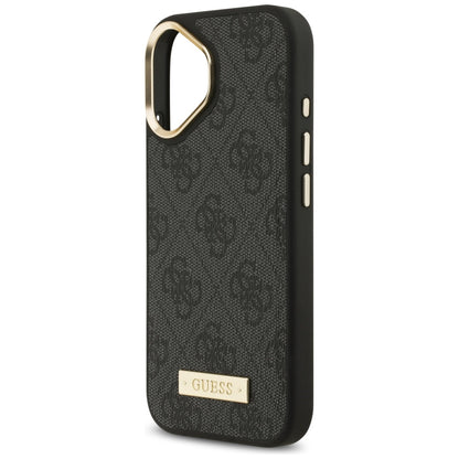Coque MagSafe pour Apple iPhone 17, Guess, Plaque Logo 4G, Noire