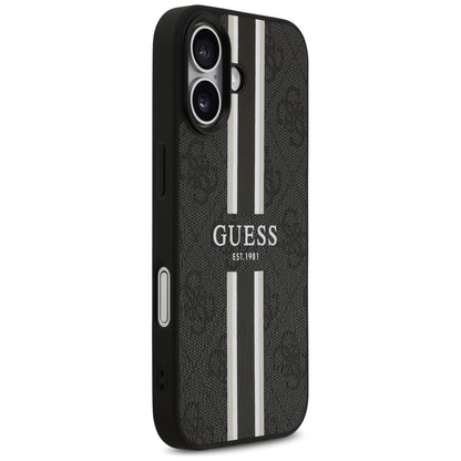 Étui MagSafe pour Apple iPhone 17, Guess, 4G Printed Stripes, Noir