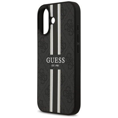 Étui MagSafe pour Apple iPhone 17, Guess, 4G Printed Stripes, Noir