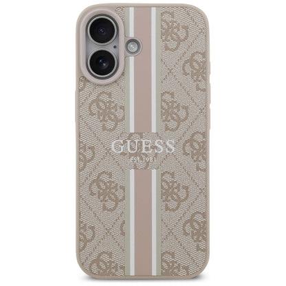 Coque MagSafe pour Apple iPhone 17, Guess, 4G Printed Stripes, Rose.