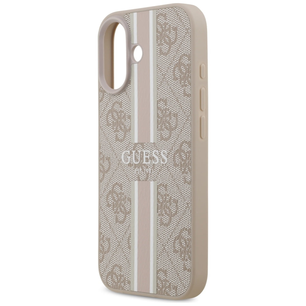 Coque MagSafe pour Apple iPhone 17, Guess, 4G Printed Stripes, Rose.