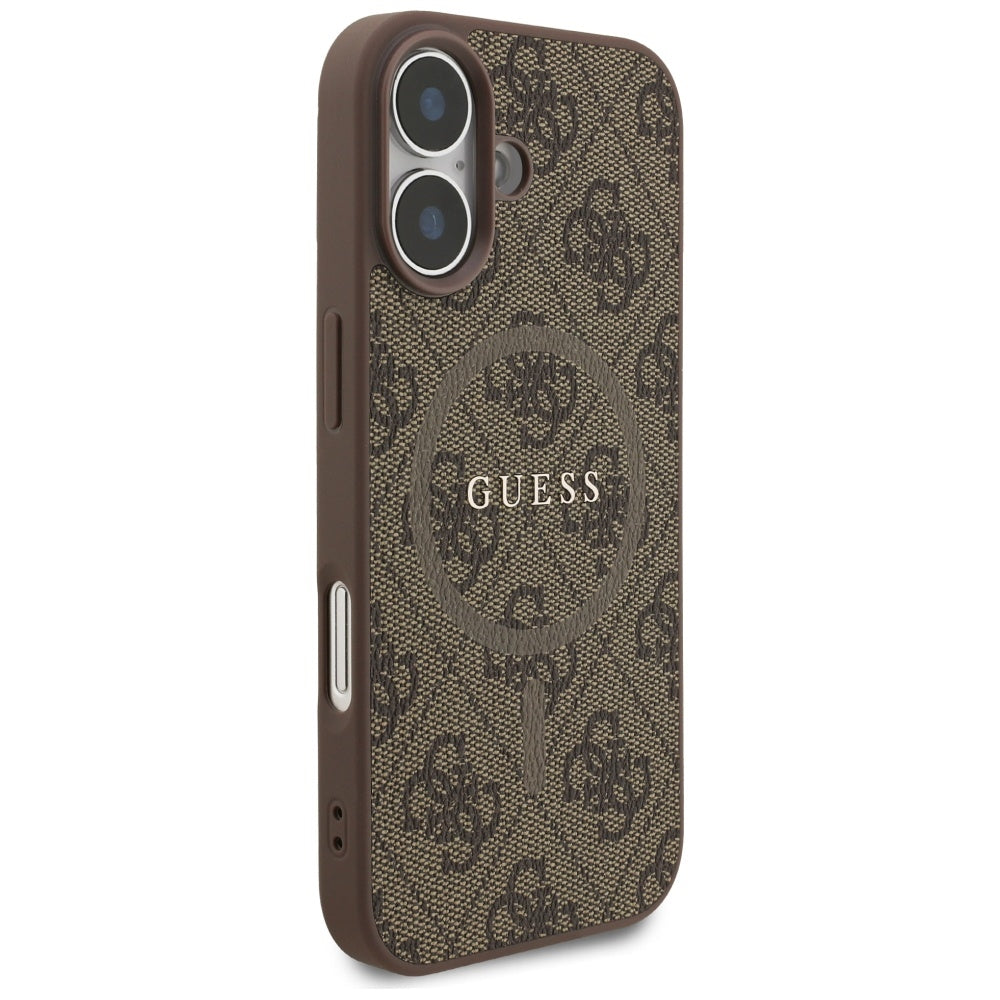 Étui MagSafe pour Apple iPhone 17, Guess, 4G Ring Classic Logo, Marron