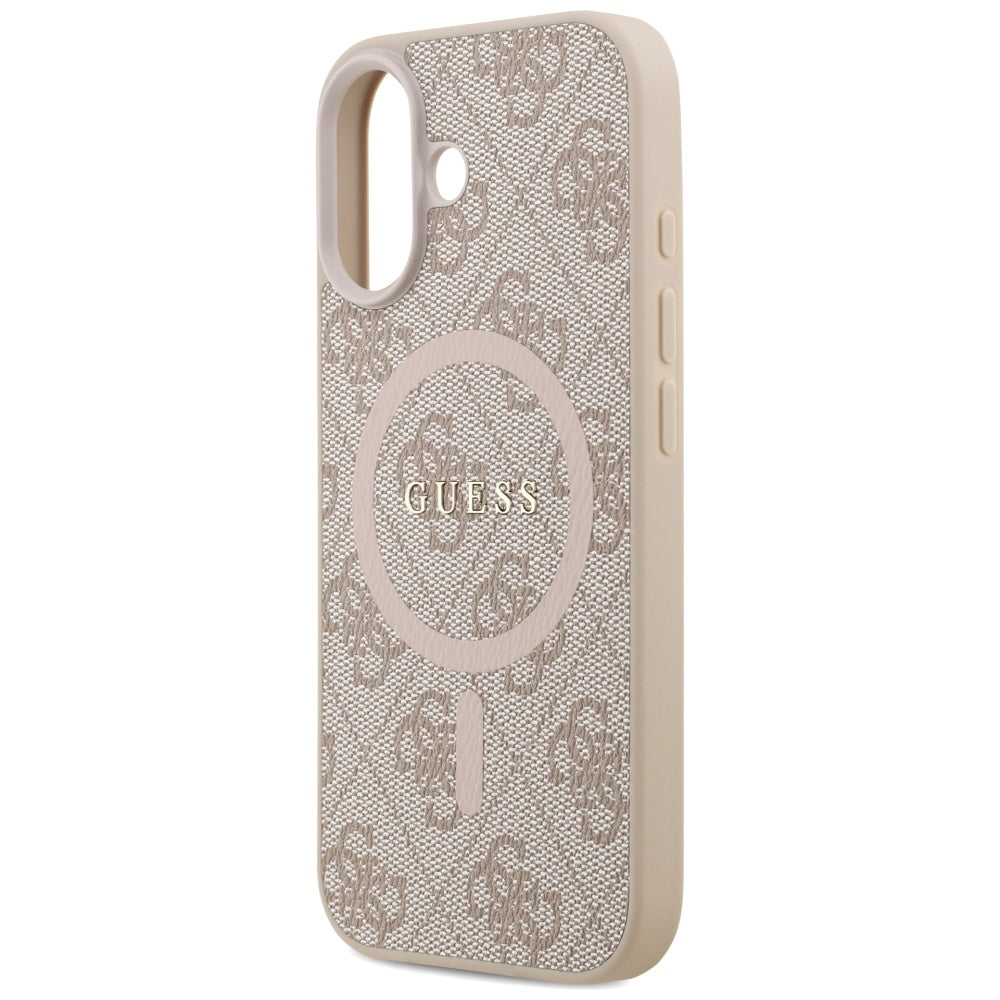 Étui MagSafe pour Apple iPhone 17, Guess, 4G Ring Classic Logo, Rose