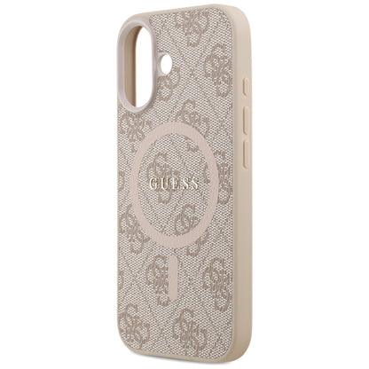 Étui MagSafe pour Apple iPhone 17, Guess, 4G Ring Classic Logo, Rose