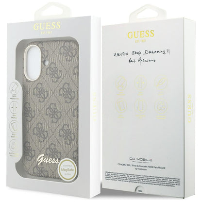 MagSafe Case for Apple iPhone 17, Guess, 4G Script Logo, Brown