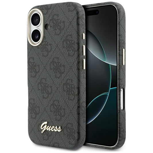 Coque MagSafe pour Apple iPhone 17, Guess, Logo Script 4G, Noire