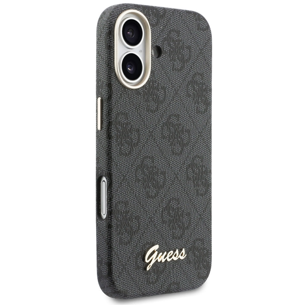 Coque MagSafe pour Apple iPhone 17, Guess, Logo Script 4G, Noire