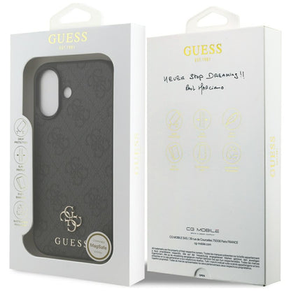 Étui MagSafe pour Apple iPhone 17, Guess, 4G Petit et Logo Classique, Noir