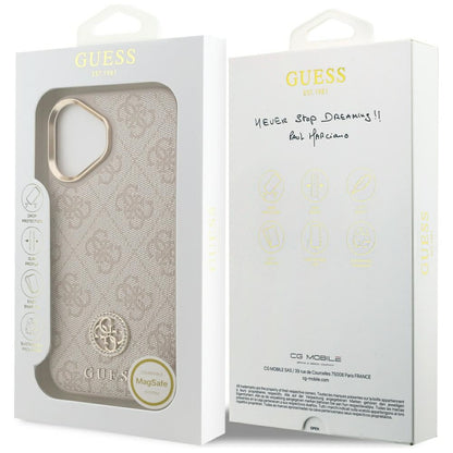 Étui MagSafe pour Apple iPhone 17, Guess, Logo Strass 4G, Rose