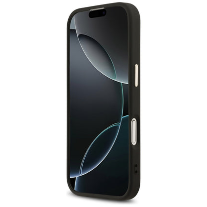 Coque MagSafe pour Apple iPhone 17, Guess, logo Triangle Diamond 4G, Noire