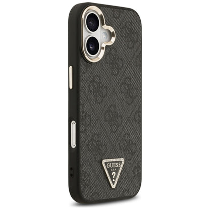 Coque MagSafe pour Apple iPhone 17, Guess, logo Triangle Diamond 4G, Noire
