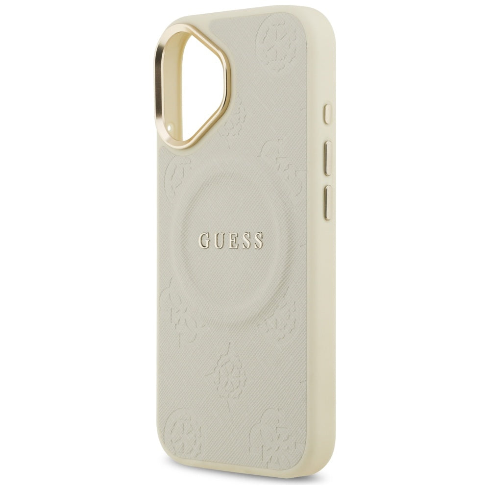 Étui MagSafe pour Apple iPhone 17, Guess, Peony Hot Stamp, Beige
