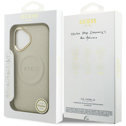 Étui MagSafe pour Apple iPhone 17, Guess, Peony Hot Stamp, Beige