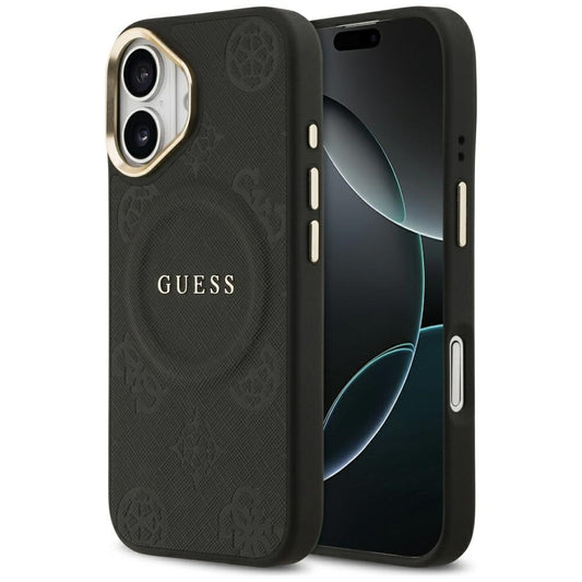 Coque MagSafe pour Apple iPhone 17, Guess, Peony Hot Stamp, Noire