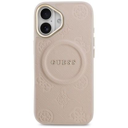 Coque MagSafe pour Apple iPhone 17, Guess, Peony Hot Stamp, Rose