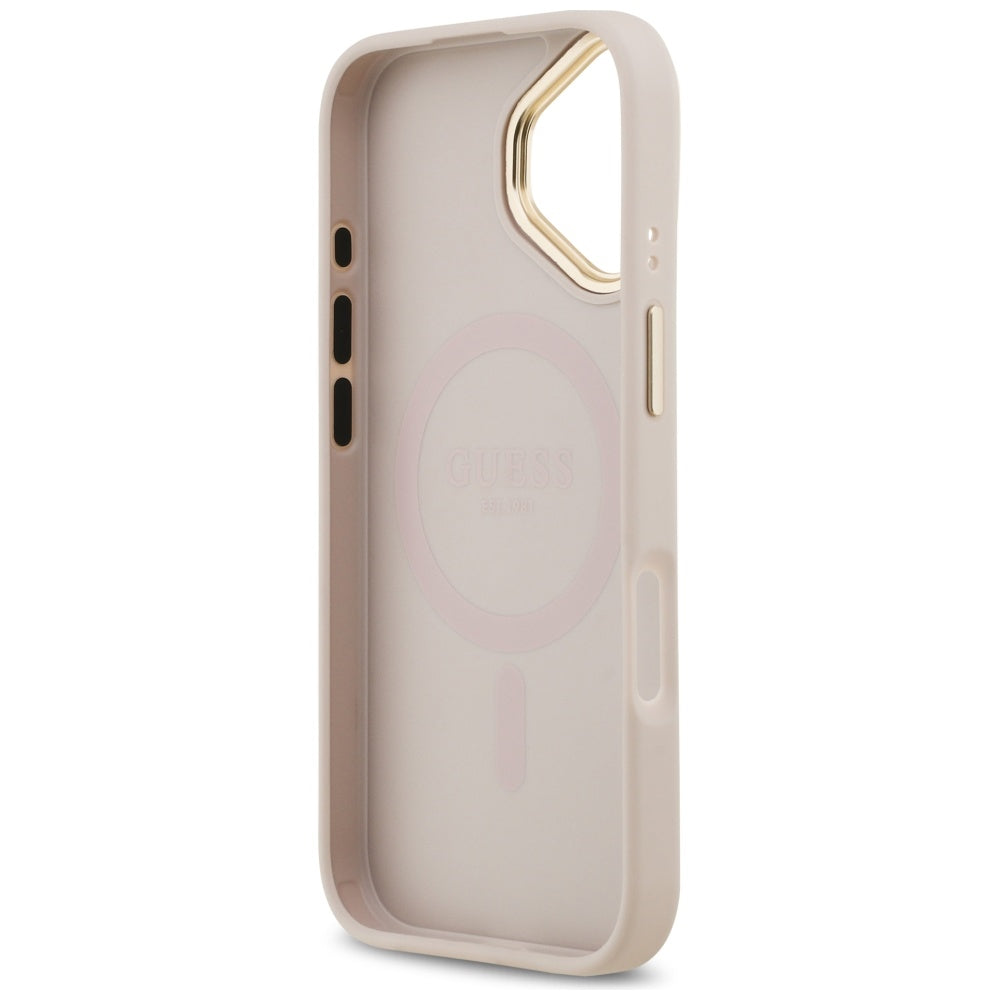 Coque MagSafe pour Apple iPhone 17, Guess, Peony Hot Stamp, Rose