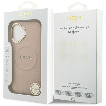Coque MagSafe pour Apple iPhone 17, Guess, Peony Hot Stamp, Rose