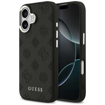 Coque MagSafe pour Apple iPhone 17, Guess, Peony Hot Stamp Script, Noire
