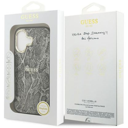 MagSafe Case for Apple iPhone 17, Guess, Python Pattern, Black