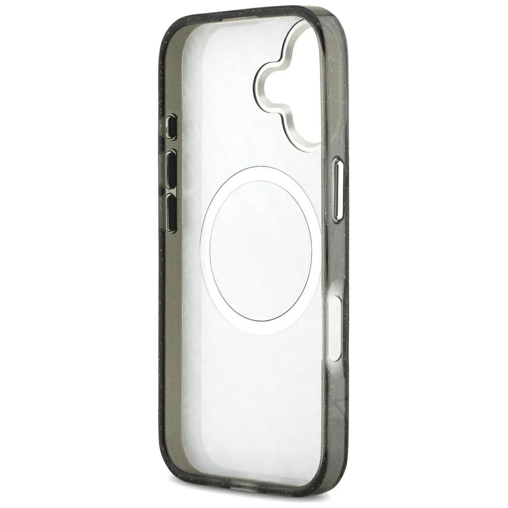 Housse MagSafe pour Apple iPhone 17, Karl Lagerfeld, Glitter Karl & Choupette Head, Noire