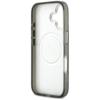 Housse MagSafe pour Apple iPhone 17, Karl Lagerfeld, Glitter Karl & Choupette Head, Noire