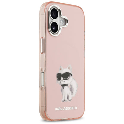 MagSafe Case for Apple iPhone 17, Karl Lagerfeld, IML Aquarelle Logo Choupette, Pink