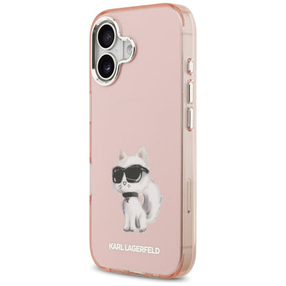 MagSafe Case for Apple iPhone 17, Karl Lagerfeld, IML Aquarelle Logo Choupette, Pink