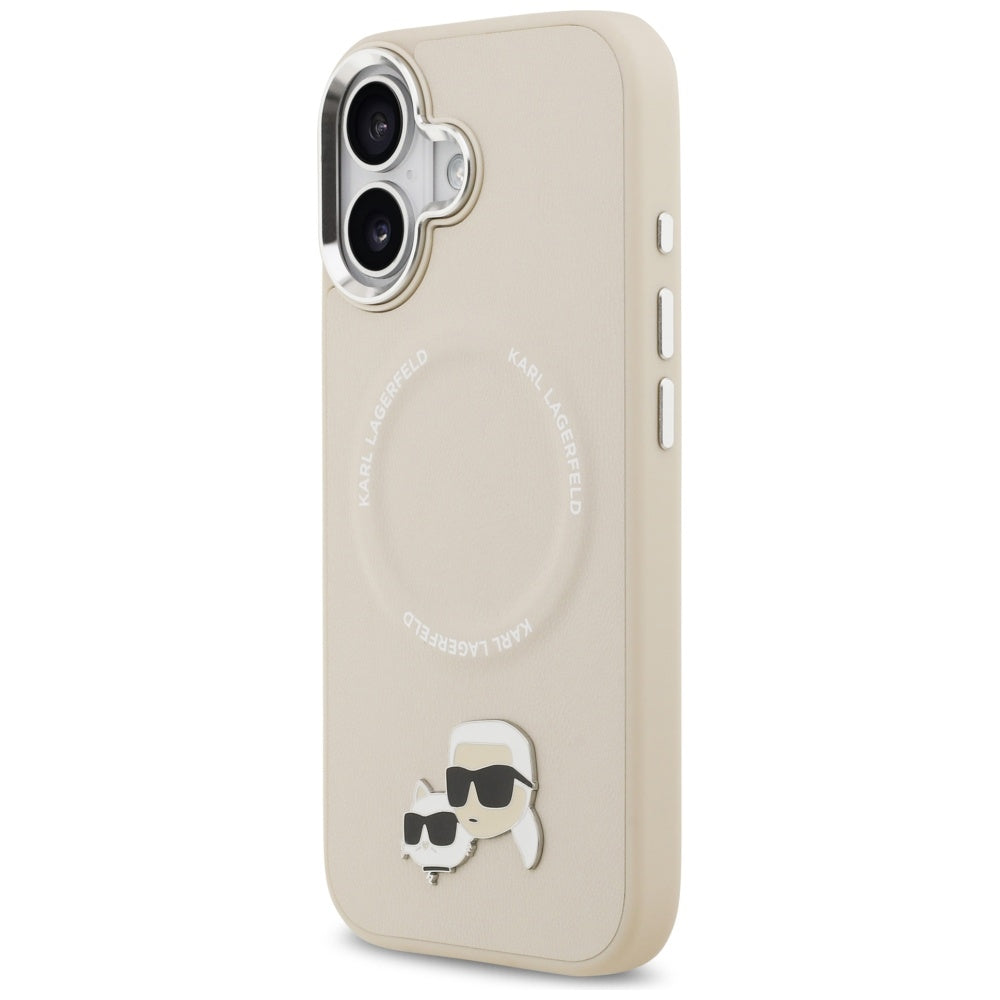 MagSafe Case for Apple iPhone 17, Karl Lagerfeld, Karl & Choupette Pins, Beige