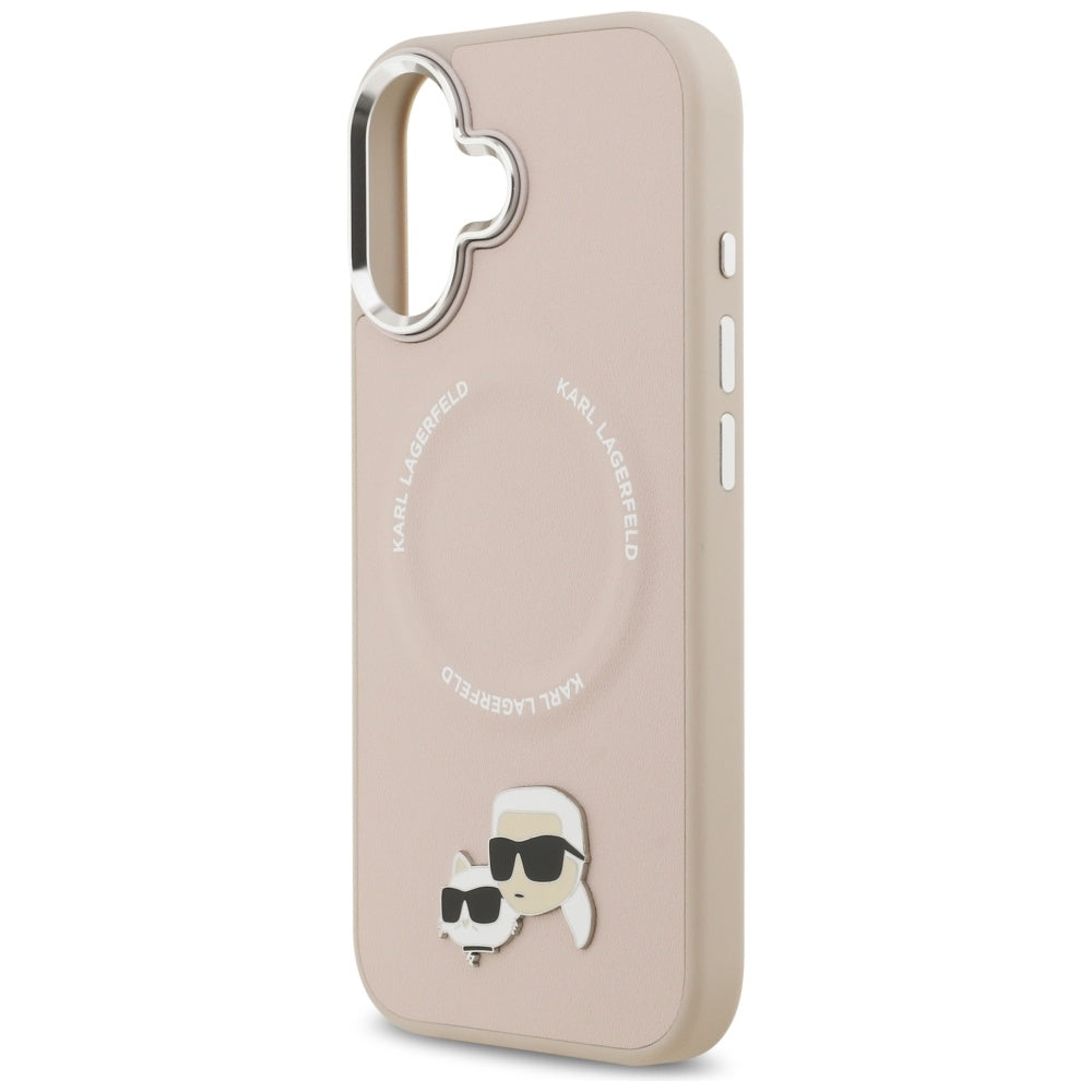 Coque MagSafe pour Apple iPhone 17, Karl Lagerfeld, Karl & Choupette Pins, Rose