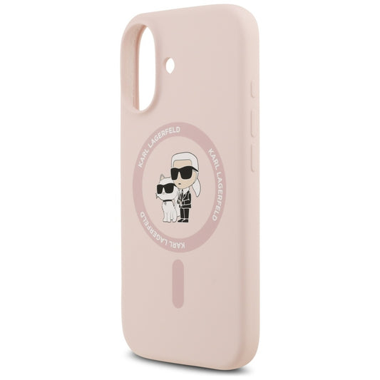 Étui MagSafe pour Apple iPhone 17, Karl Lagerfeld, Ring Karl & Choupette, Rose