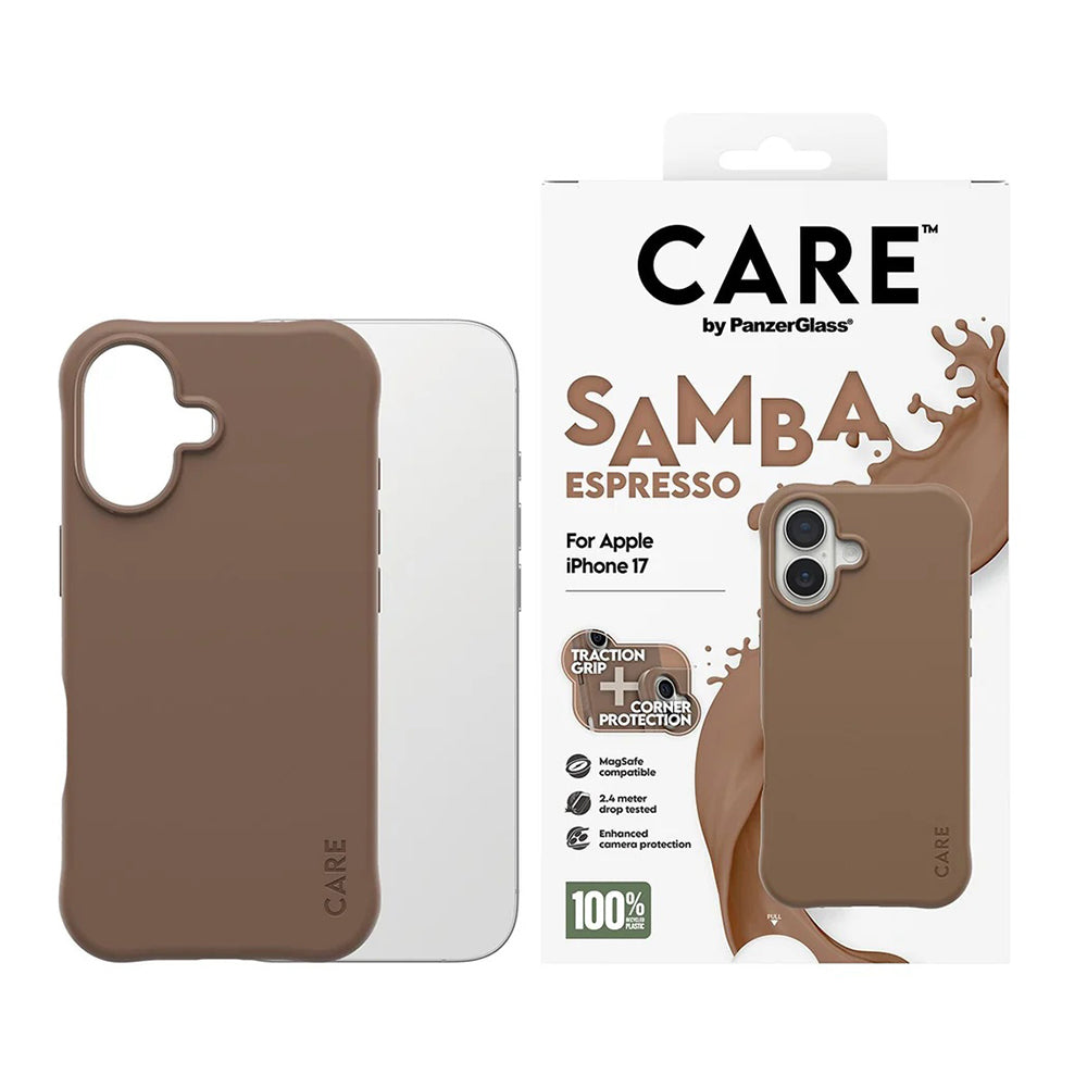 Étui MagSafe pour Apple iPhone 17, PanzerGlass, Care Fashionable, Marron