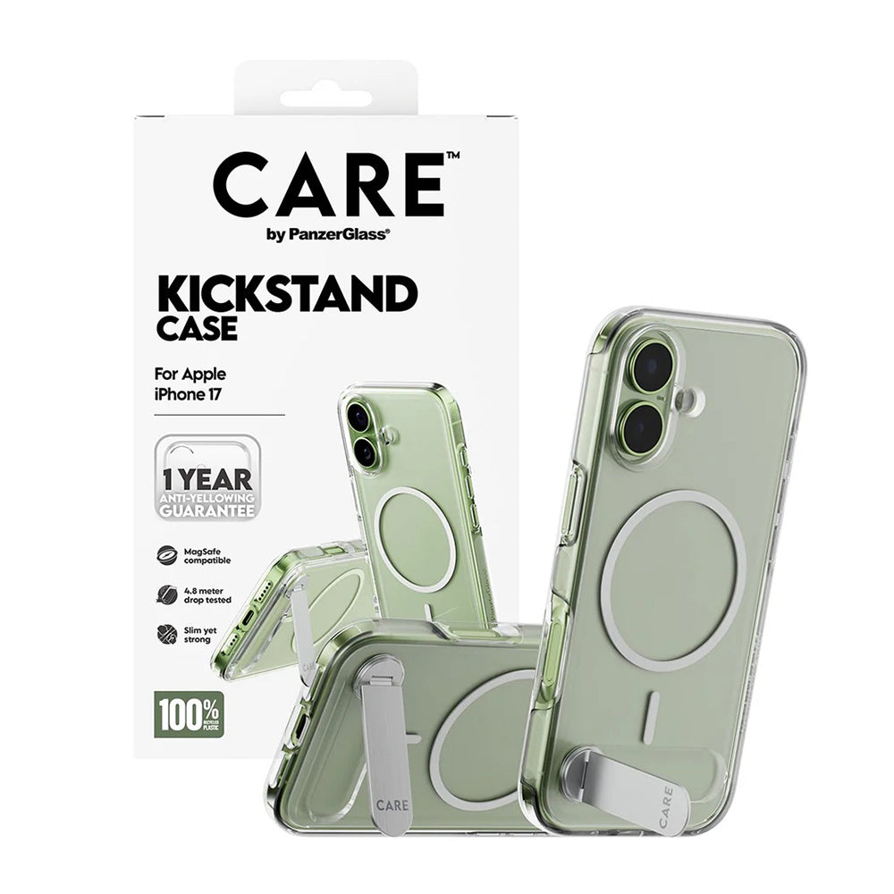 Coque MagSafe pour Apple iPhone 17, PanzerGlass, avec fonction support, Transparente