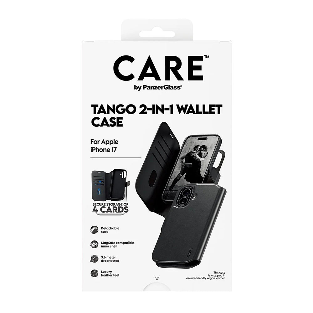 Étui MagSafe pour Apple iPhone 17, PanzerGlass, Fonction Care Tango Two-in-One, Noir