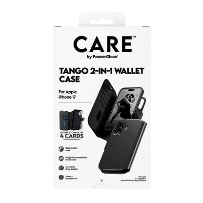 Étui MagSafe pour Apple iPhone 17, PanzerGlass, Fonction Care Tango Two-in-One, Noir