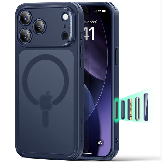 Coque MagSafe pour Apple iPhone 17 Pro, ESR, Classic Hybrid, Bleu Satiné